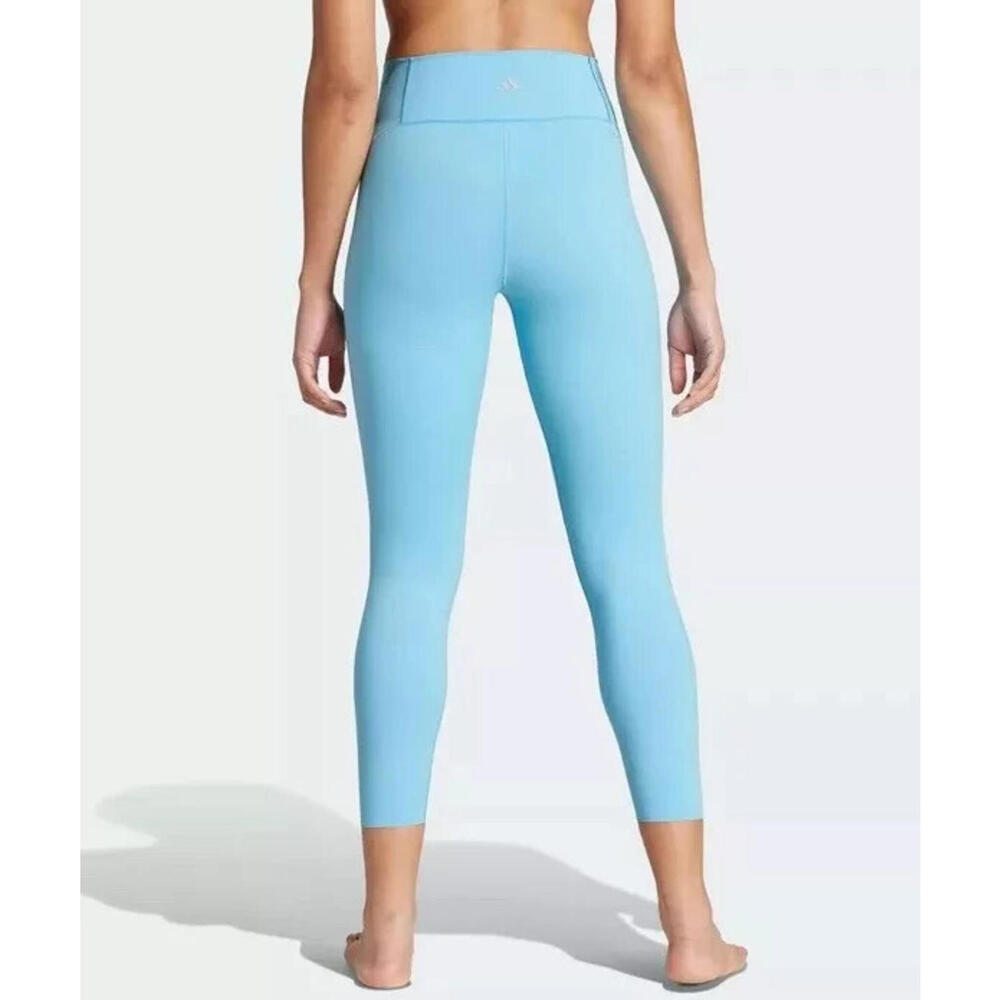 NWT $100 Adidas All Me Luxe 7/8 Length High-Rise Leggings Blue Women’s IR7925 M